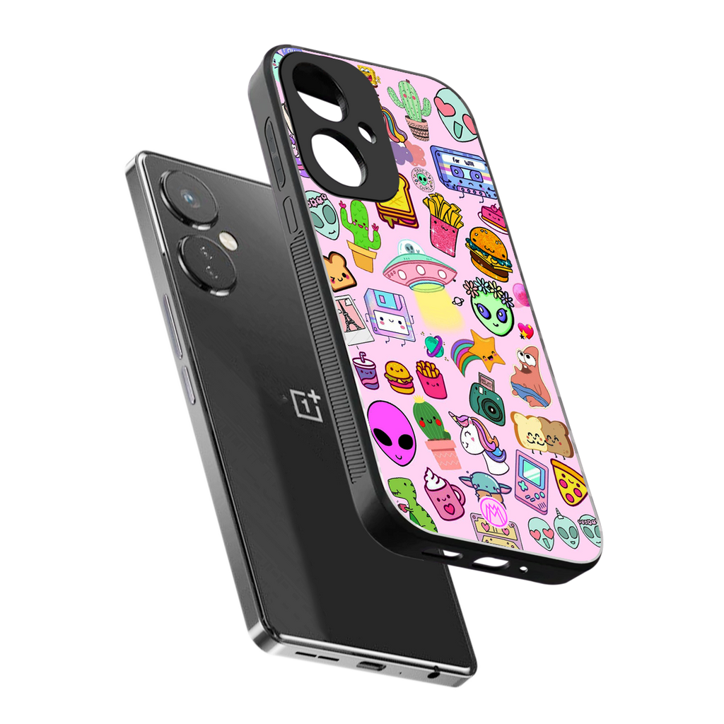 alien stickers studio back phone cover | glass case for oneplus nord ce 3