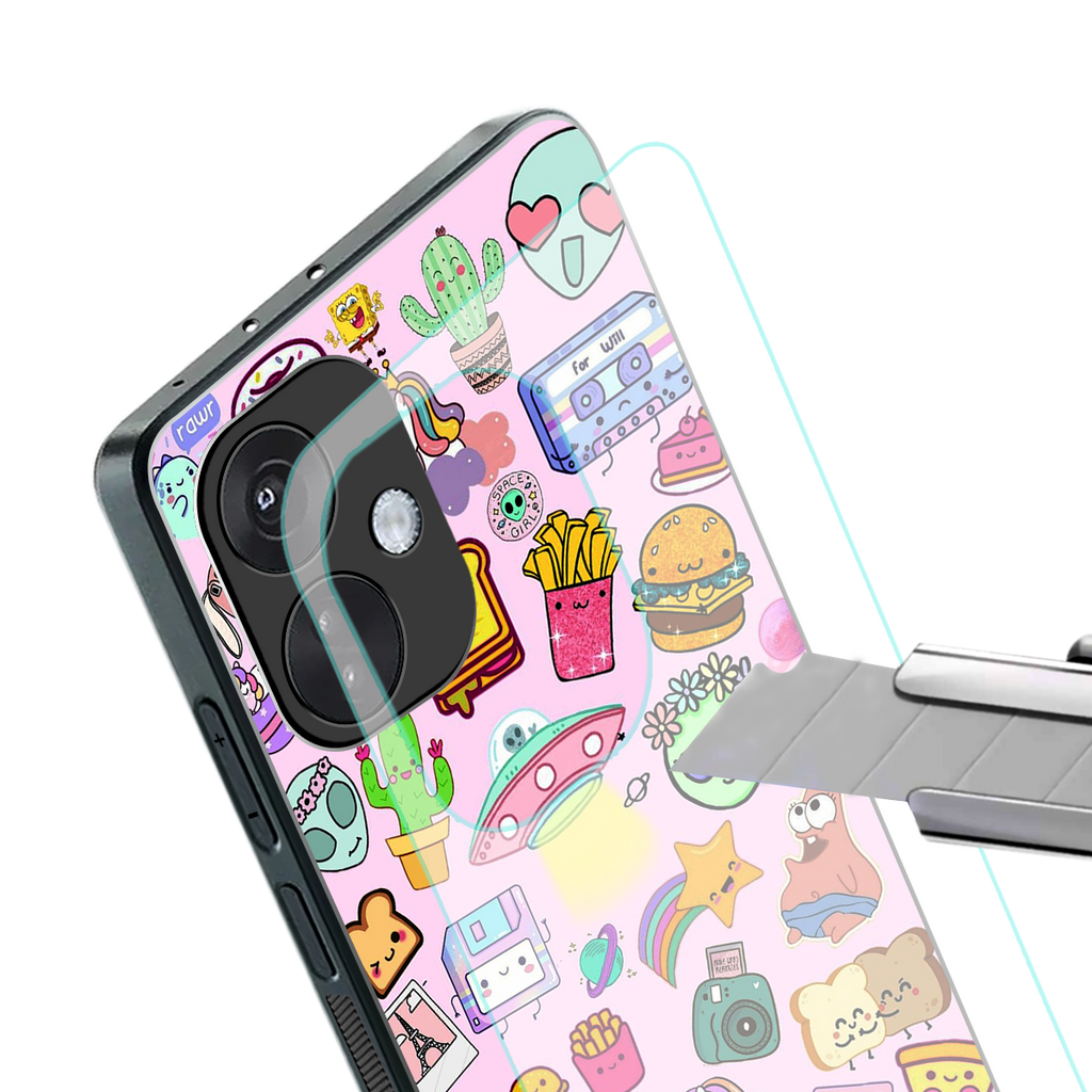 alien stickers studio back phone cover | glass case for oneplus nord ce 3