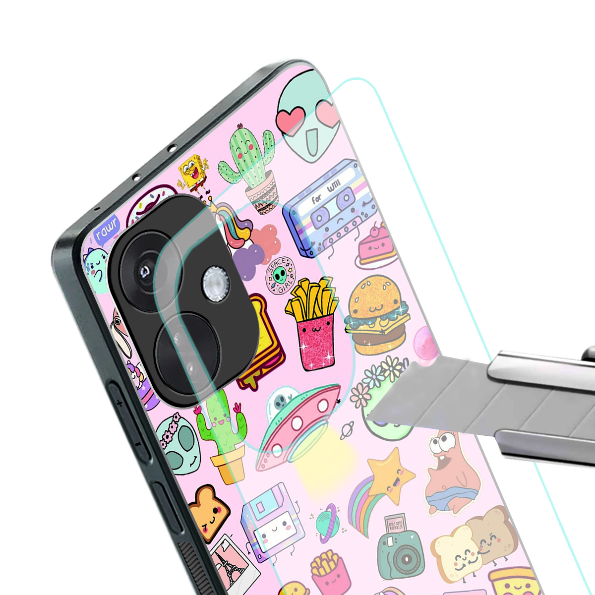 alien stickers studio back phone cover | glass case for oneplus nord ce 3