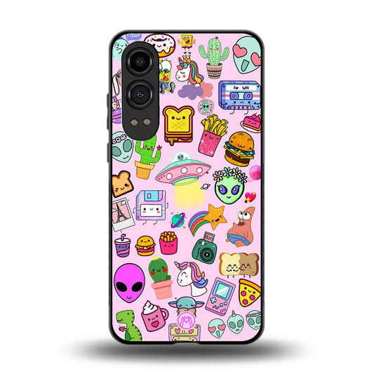 alien stickers studio back phone cover | glass case for oneplus nord ce 4 lite