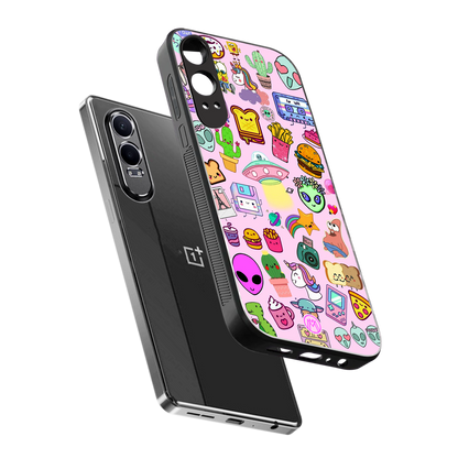alien stickers studio back phone cover | glass case for oneplus nord ce 4 lite