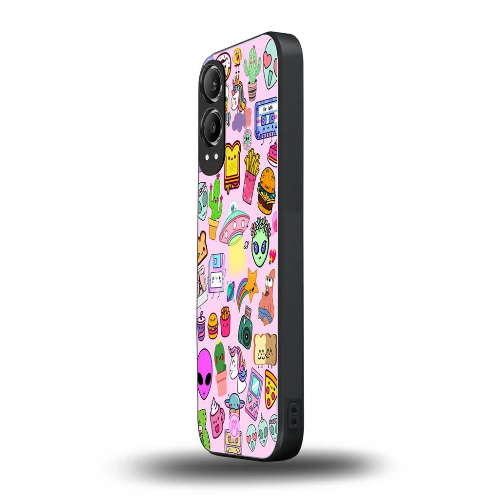 alien stickers studio back phone cover | glass case for oneplus nord ce 4 lite