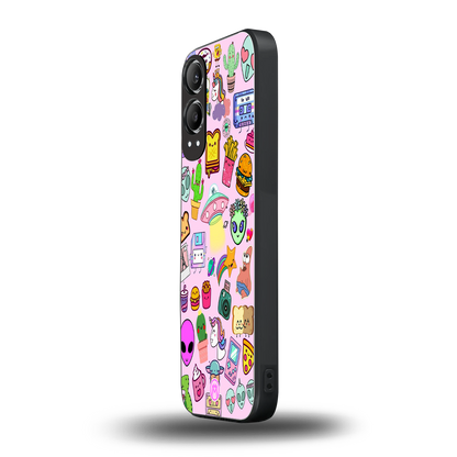 alien stickers studio back phone cover | glass case for oneplus nord ce 4 lite