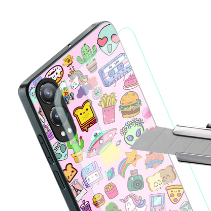 alien stickers studio back phone cover | glass case for oneplus nord ce 4 lite