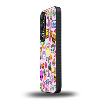 alien stickers studio back phone cover | glass case for oneplus nord ce 4