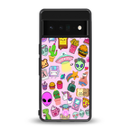 alien stickers studio back phone cover | glass case for google pixel 6 pro