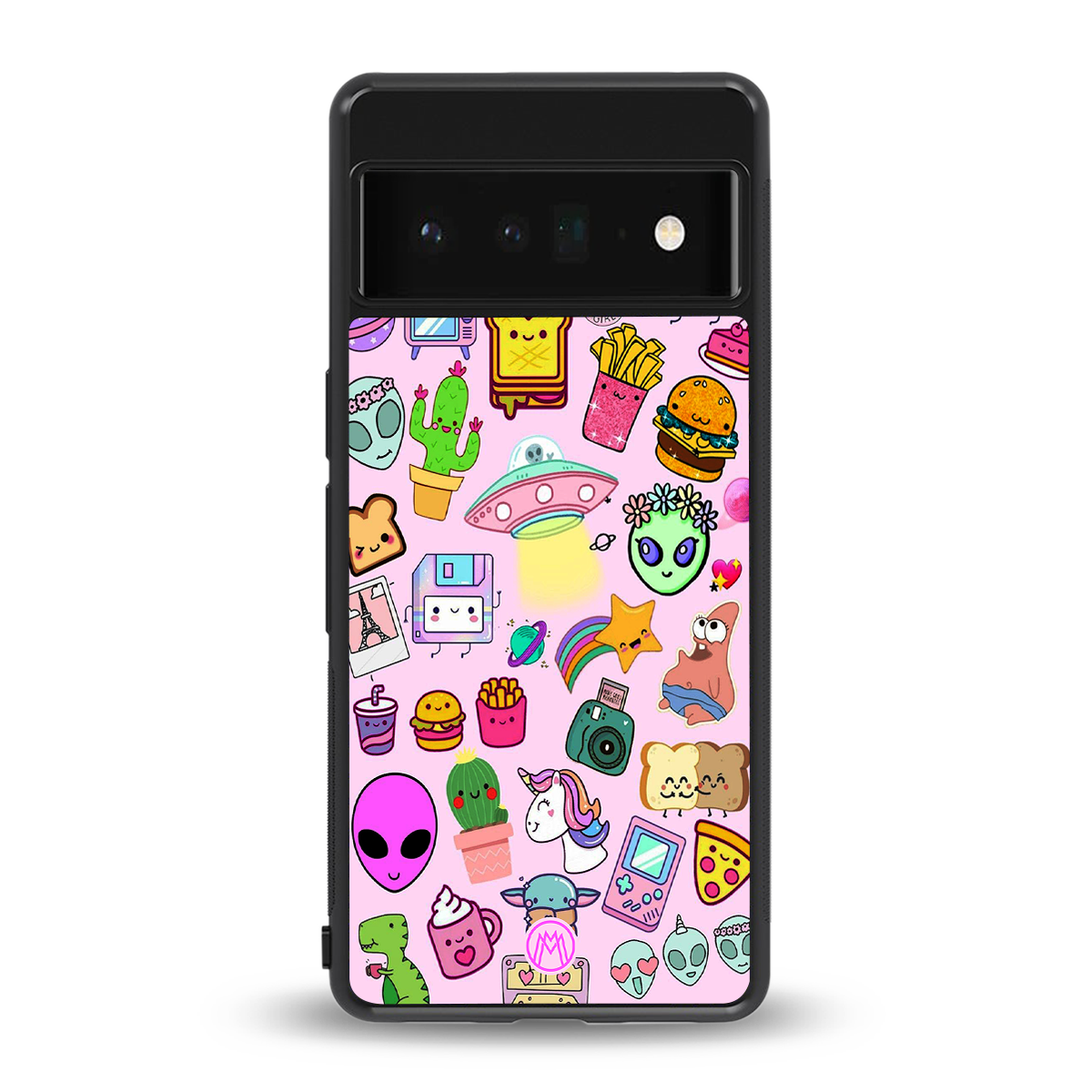 alien stickers studio back phone cover | glass case for google pixel 6 pro