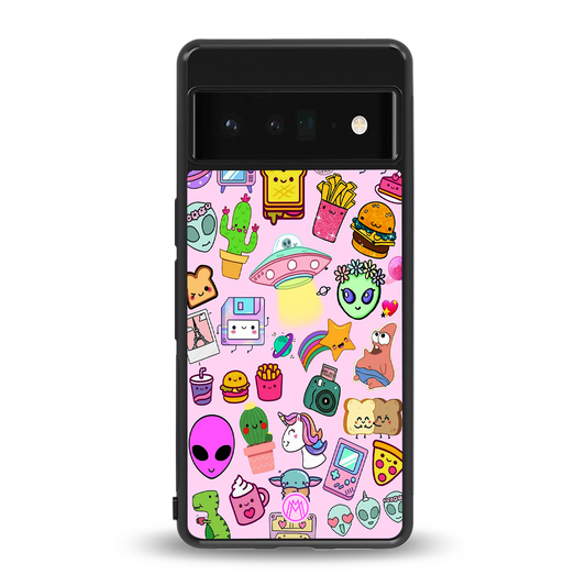 alien stickers studio back phone cover | glass case for google pixel 6 pro