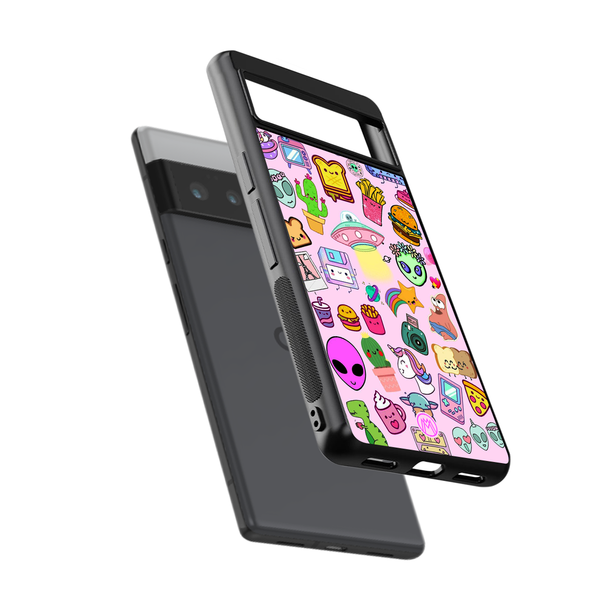 alien stickers studio back phone cover | glass case for google pixel 6 pro