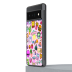 alien stickers studio back phone cover | glass case for google pixel 6 pro