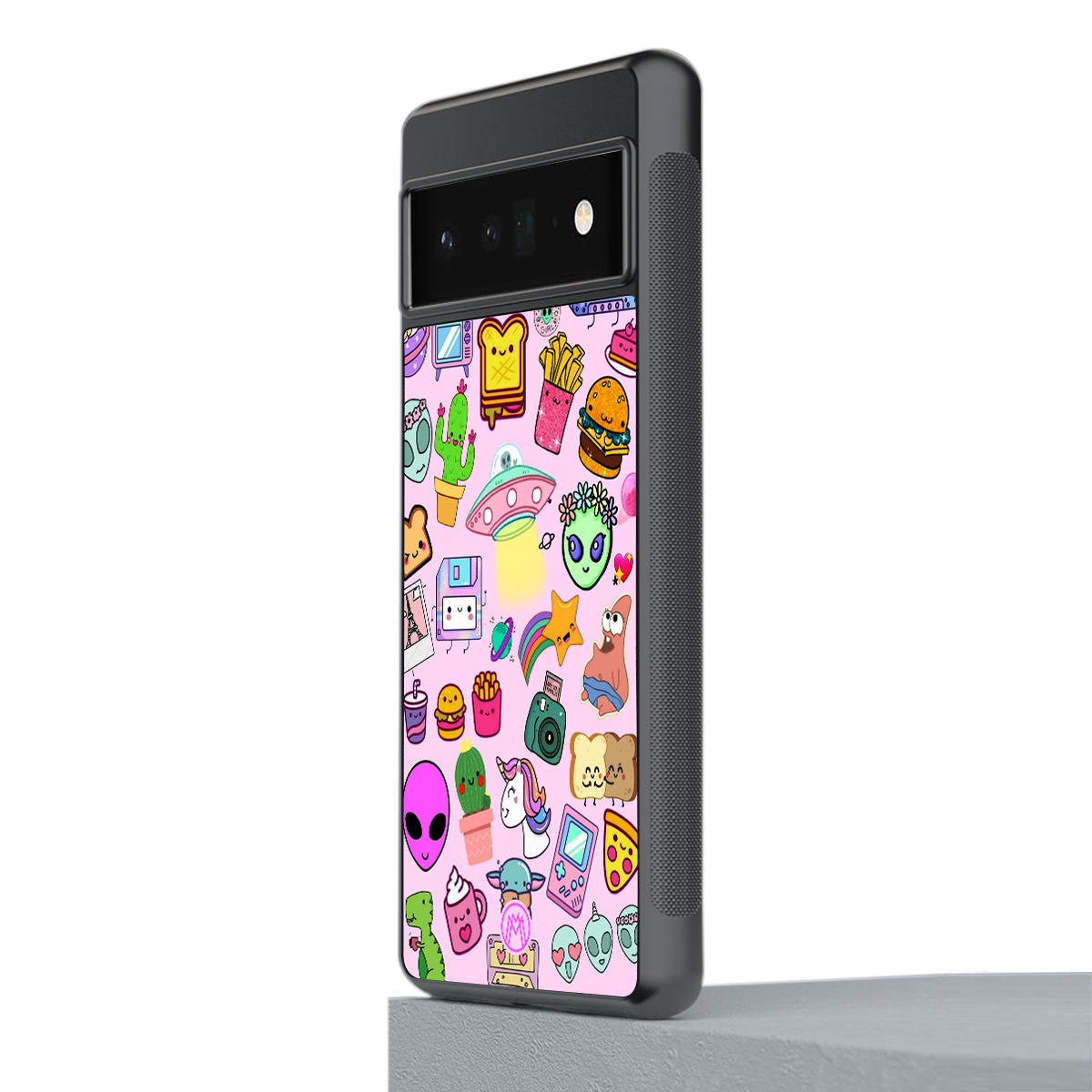 alien stickers studio back phone cover | glass case for google pixel 6 pro
