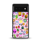 alien stickers studio back phone cover | glass case for google pixel 6