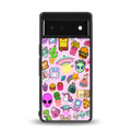 alien stickers studio back phone cover | glass case for Google Pixel 6A