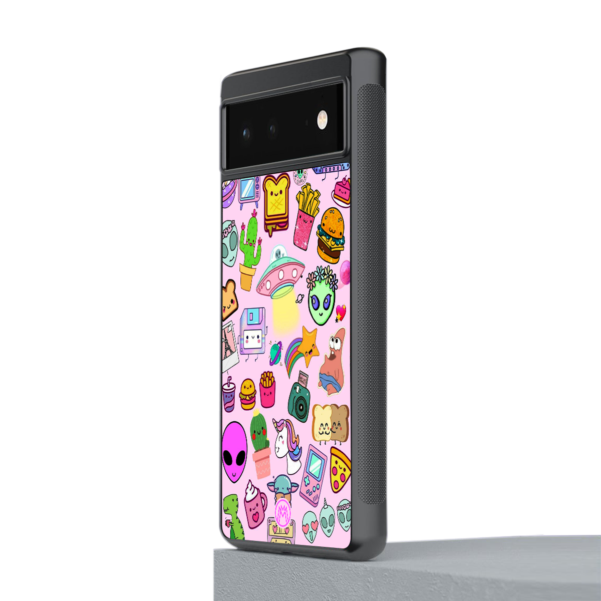 alien stickers studio back phone cover | glass case for google pixel 6