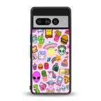 alien stickers studio back phone cover | glass case for google pixel 7 pro