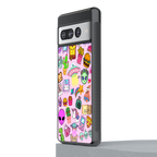 alien stickers studio back phone cover | glass case for google pixel 7 pro