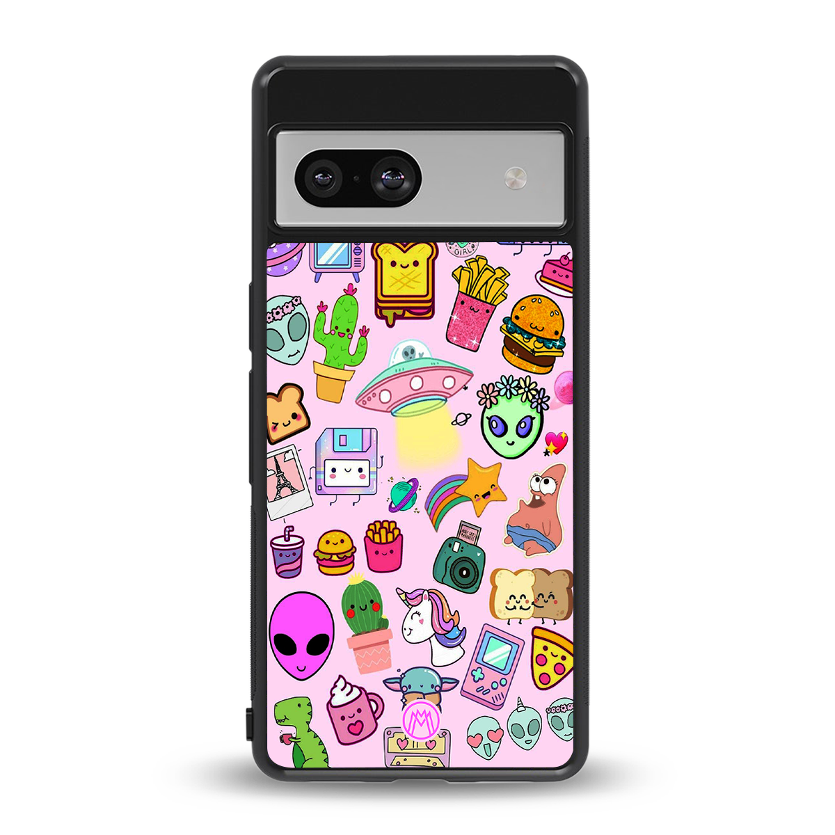alien stickers studio back phone cover | glass case for Google Pixel 7A