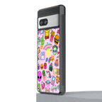 alien stickers studio back phone cover | glass case for Google Pixel 7A