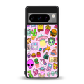alien stickers studio back phone cover | glass case for google pixel 8 pro