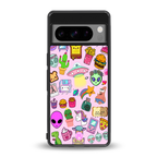 alien stickers studio back phone cover | glass case for google pixel 8 pro