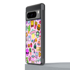 alien stickers studio back phone cover | glass case for google pixel 8 pro