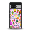 alien stickers studio back phone cover | glass case for Google Pixel 8