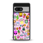 alien stickers studio back phone cover | glass case for Google Pixel 8