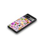alien stickers studio back phone cover | glass case for Google Pixel 8