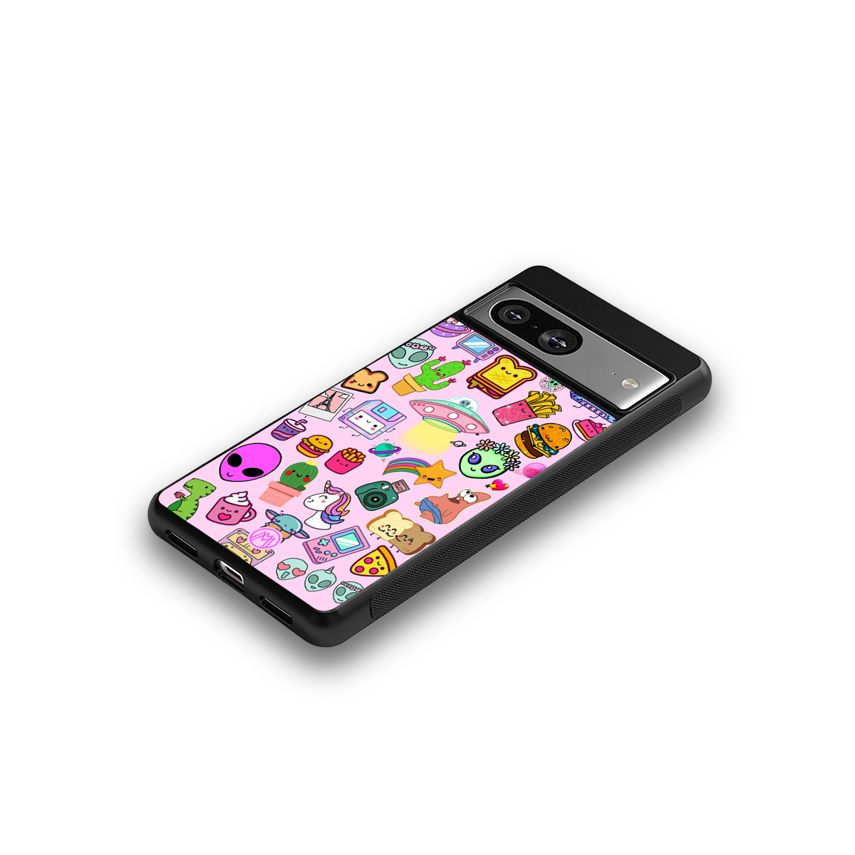 alien stickers studio back phone cover | glass case for Google Pixel 8