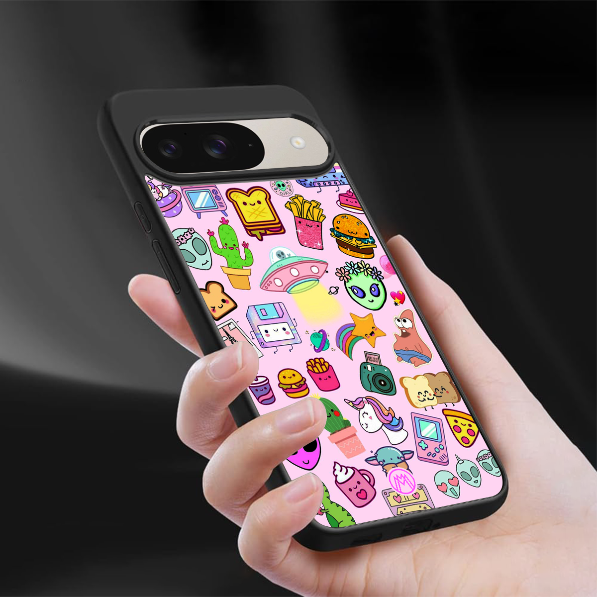 alien stickers studio back phone cover | glass case for google pixel 9