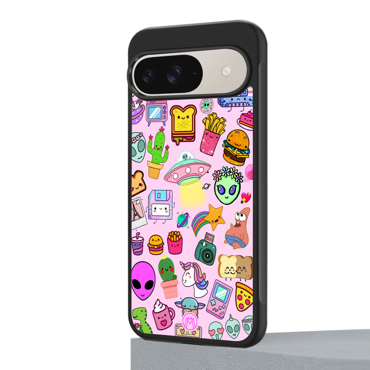 alien stickers studio back phone cover | glass case for google pixel 9