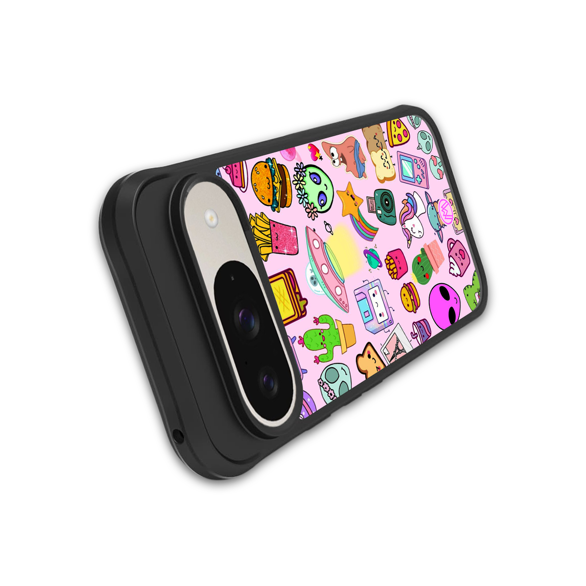 alien stickers studio back phone cover | glass case for google pixel 9