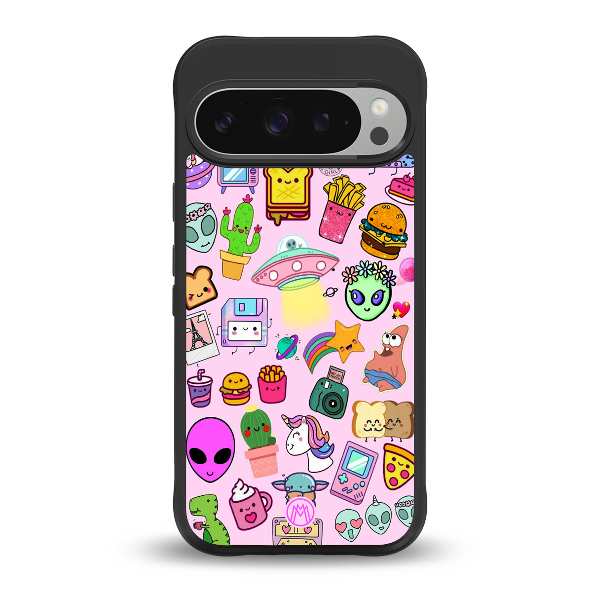alien stickers studio back phone cover | glass case for google pixel 9 pro