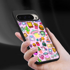 alien stickers studio back phone cover | glass case for google pixel 9 pro