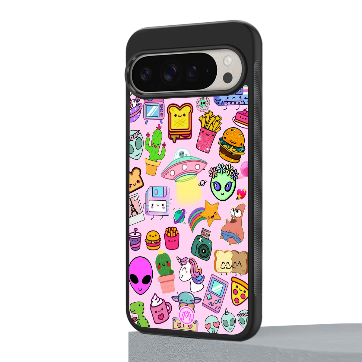 alien stickers studio back phone cover | glass case for google pixel 9 pro xl