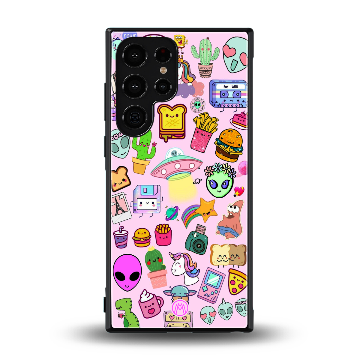 alien stickers studio back phone cover | glass case for samsung galaxy s24 ultra