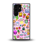 alien stickers studio back phone cover | glass case for samsung galaxy s25 ultra