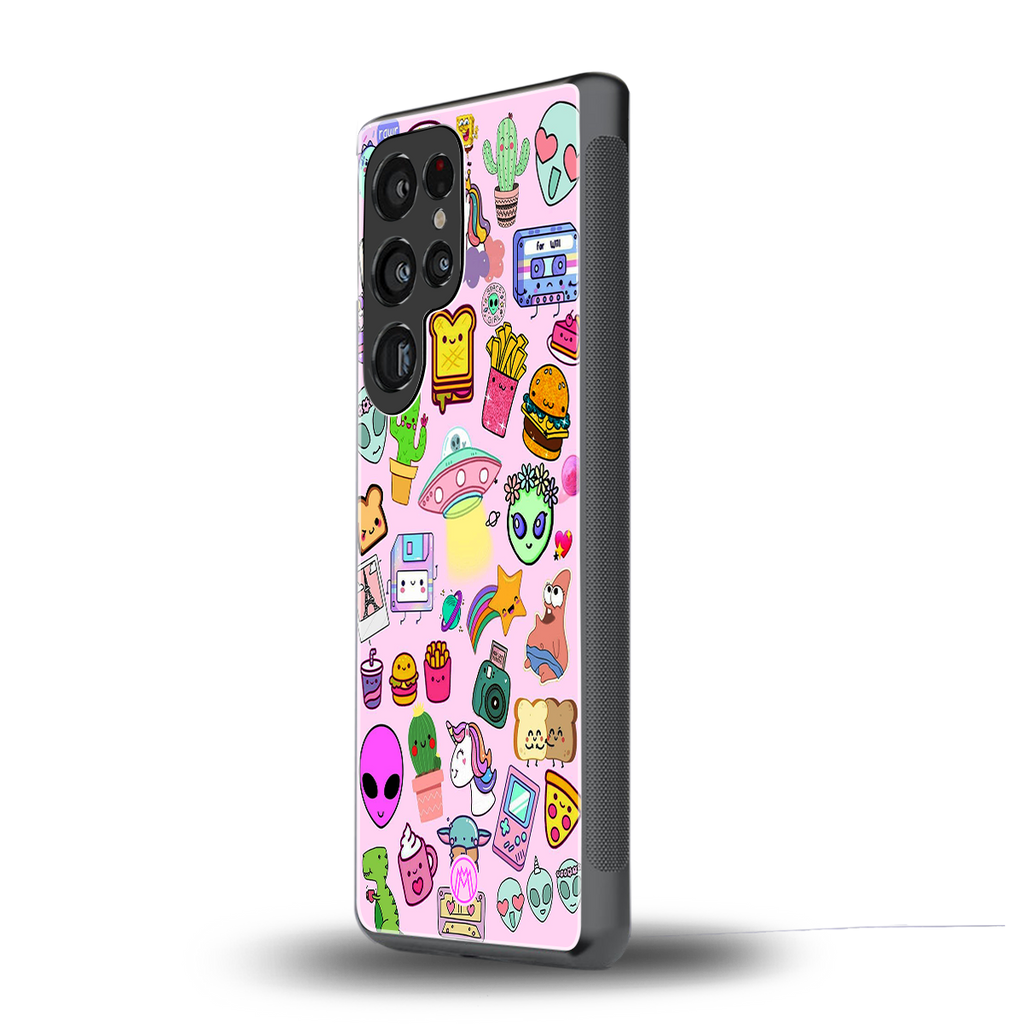 alien stickers studio back phone cover | glass case for samsung galaxy s25 ultra