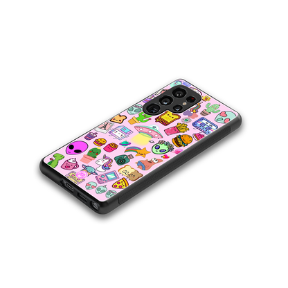 alien stickers studio back phone cover | glass case for samsung galaxy s25 ultra