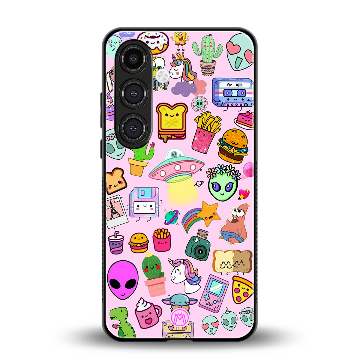 alien stickers studio back phone cover | glass case for samsung galaxy s24 fe