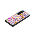 alien stickers studio back phone cover | glass case for samsung galaxy s24 fe