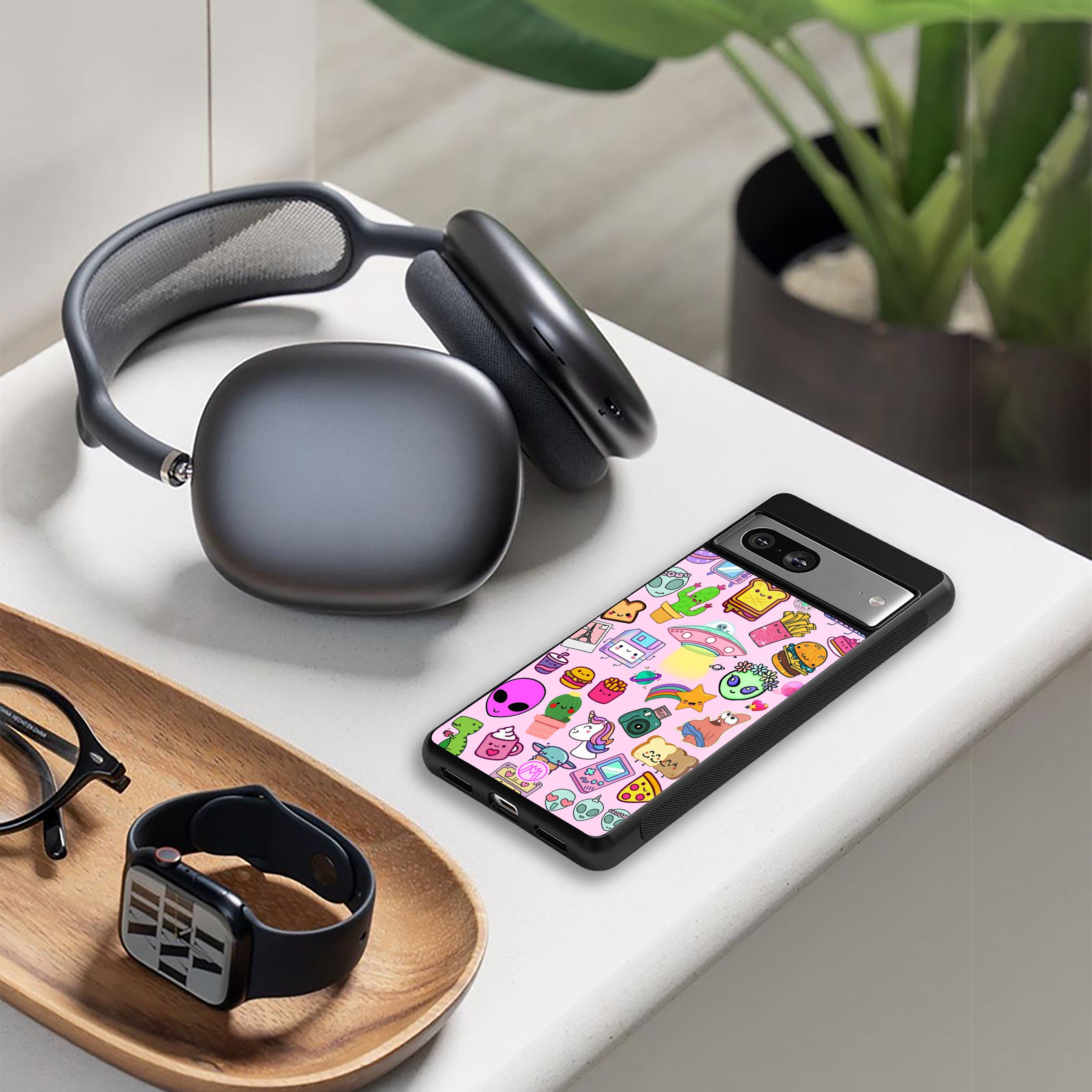 alien stickers studio back phone cover | glass case for google pixel 9 pro xl