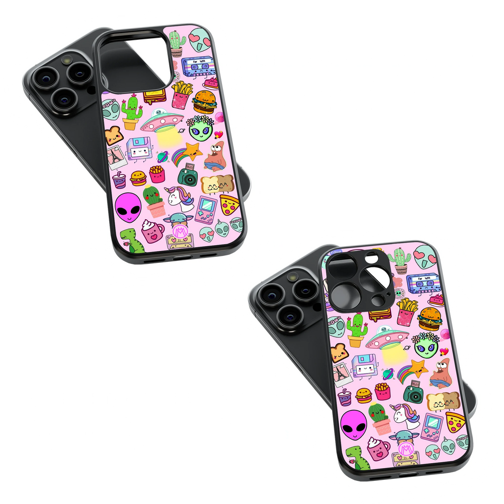 Trendy Glass Back Mobile Case for iPhone, Samsung, Redmi, OnePlus, Google Pixel, Motorola