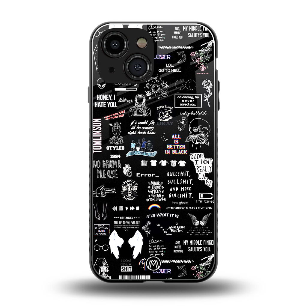 all is better in black back phone cover | glass case for iphone 13 mini