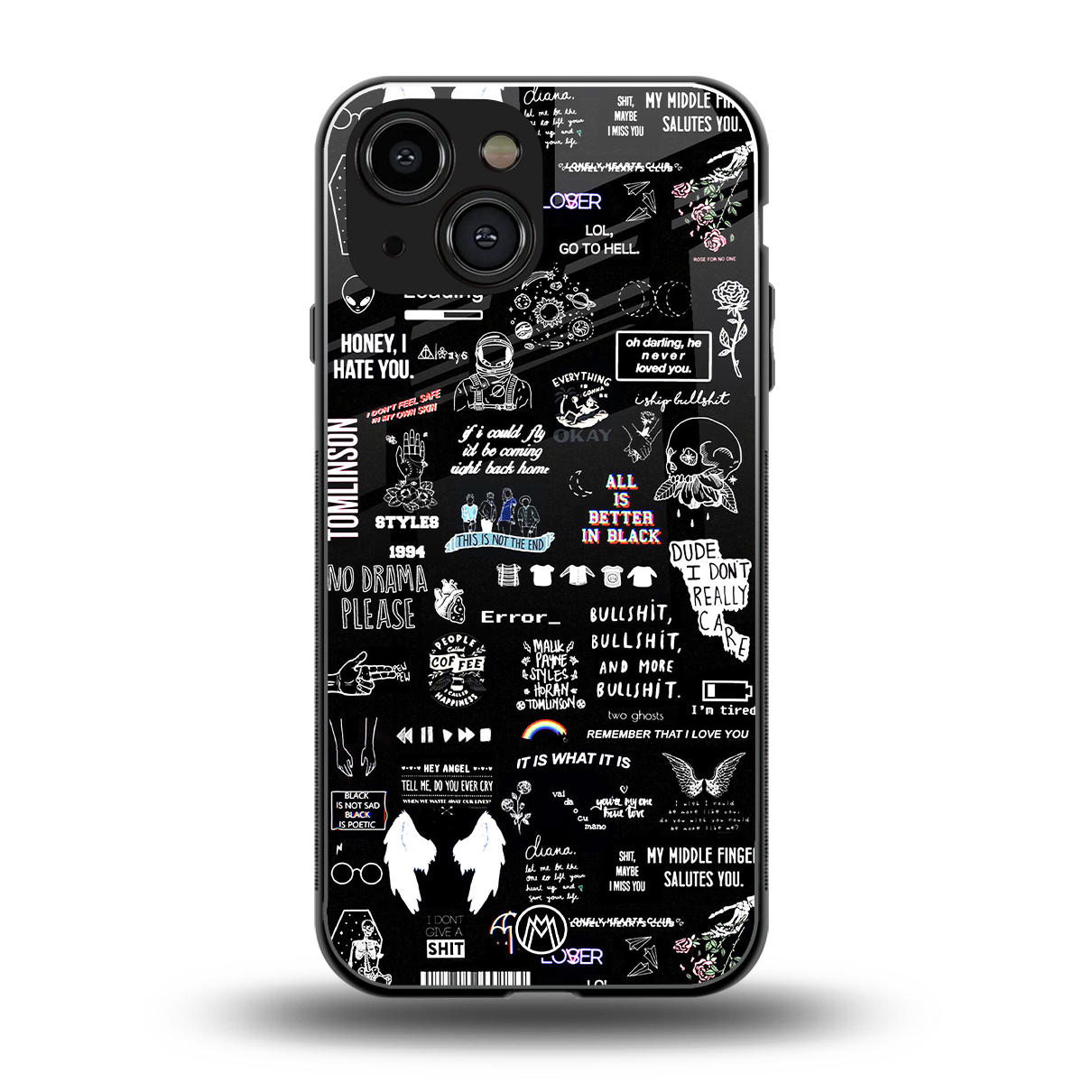 all is better in black back phone cover | glass case for iphone 13 mini