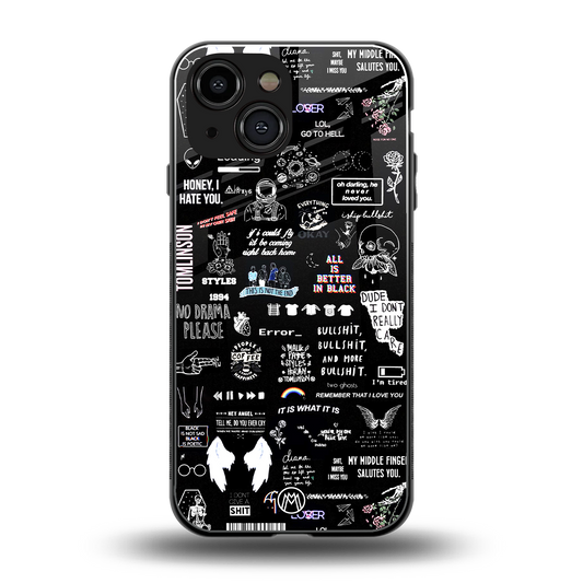 all is better in black back phone cover | glass case for iphone 13 mini