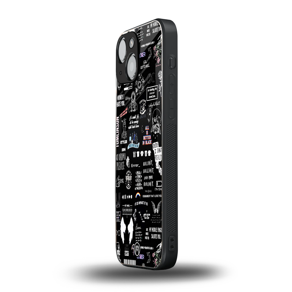 all is better in black back phone cover | glass case for iphone 13 mini