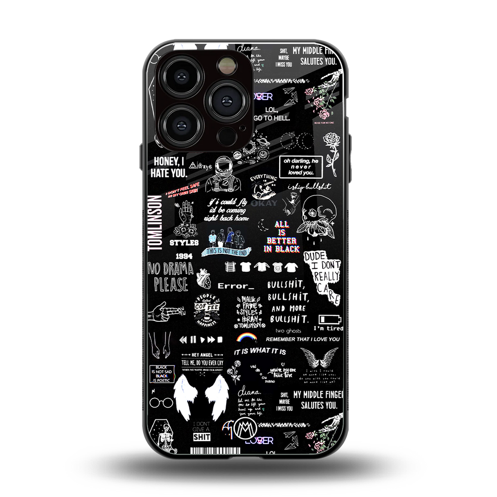 all is better in black back phone cover | glass case for iphone 13 pro max