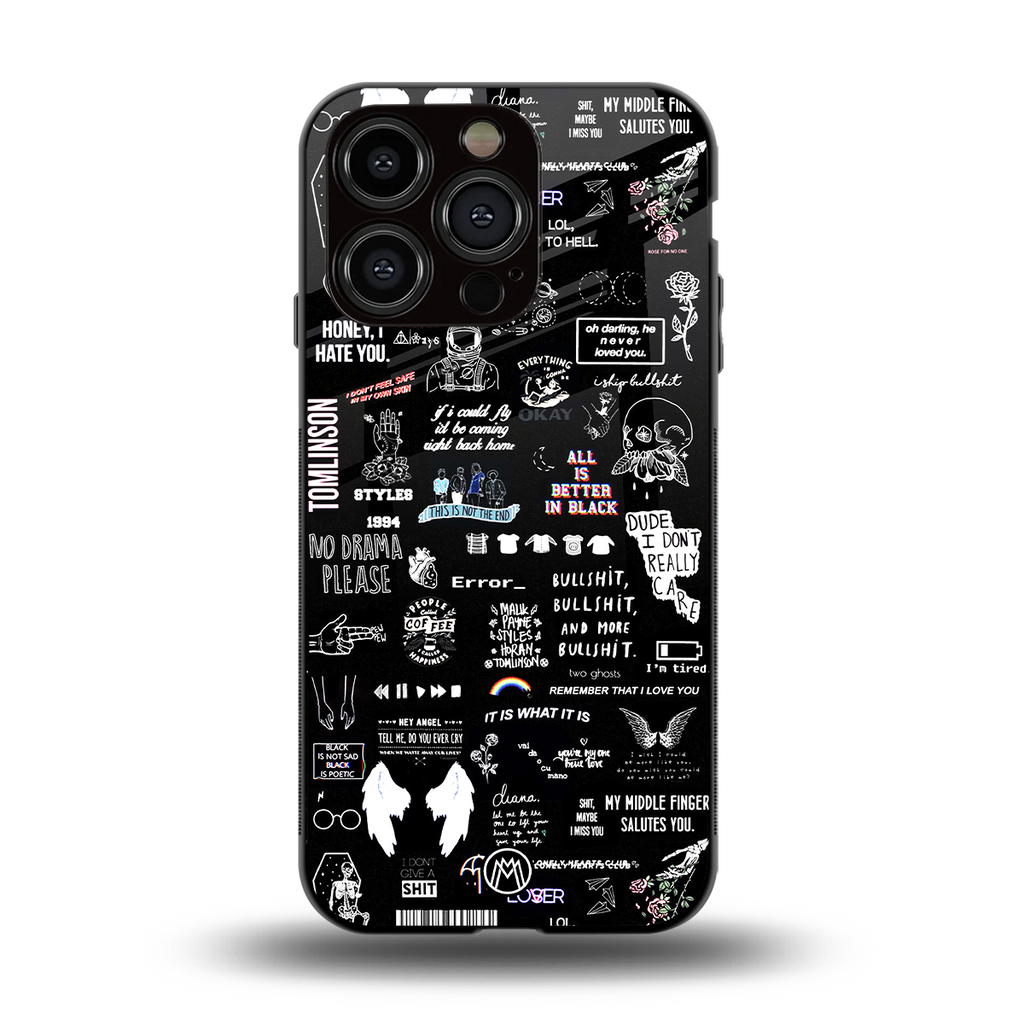 all is better in black back phone cover | glass case for iphone 13 pro