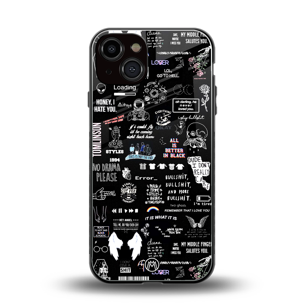all is better in black back phone cover | glass case for iphone 13